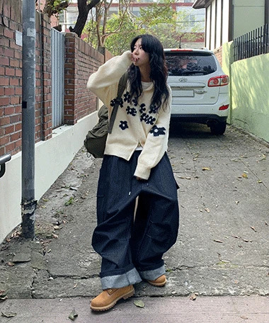 Keycard Balloon Wide Cargo Denim Pants 牛仔裤