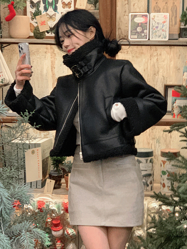 cinnamon wool skirt 裙子