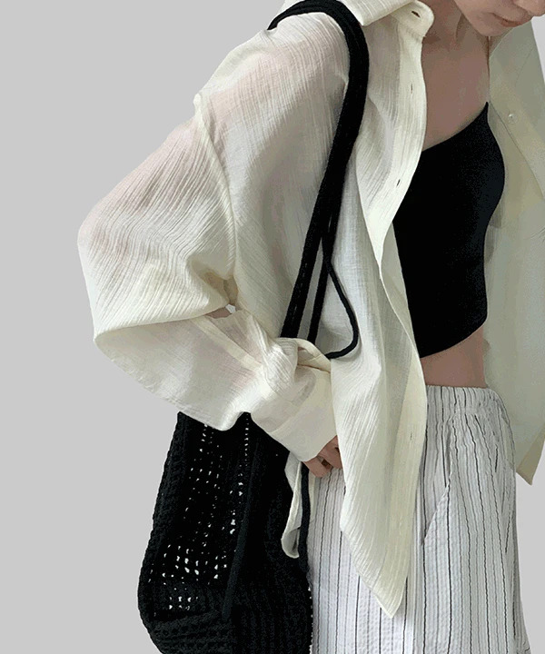 Fronsi Loose-fit tencel sheer shirt