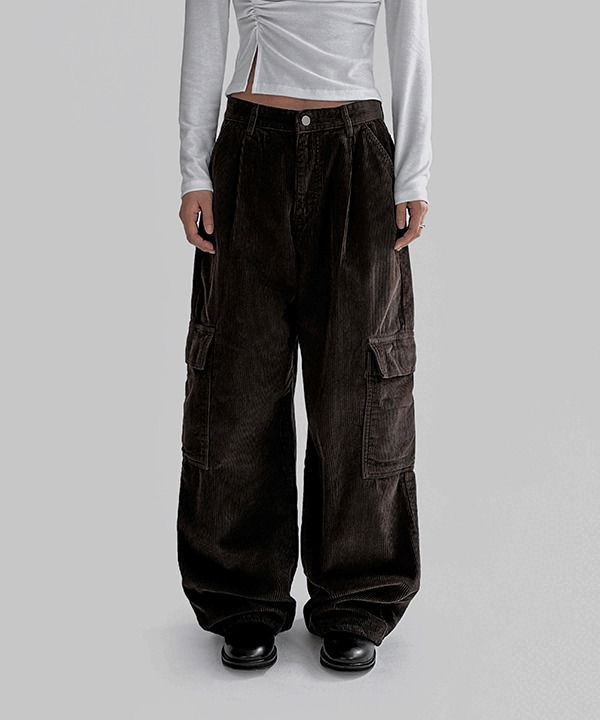 Melson cargo wide corduroy pants