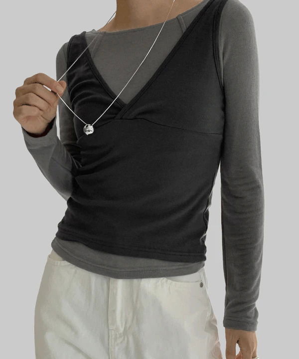 Parti V- V-Neck Layered Sleeveless 