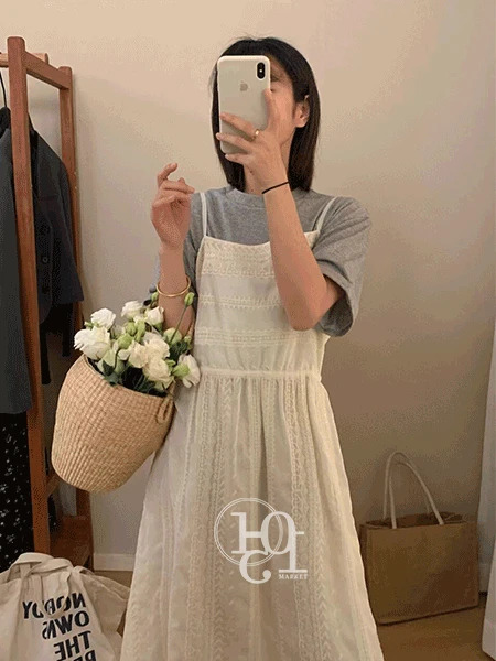Ravine lace bustier long Dress 连身裙