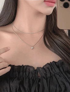 ハートペンダント2ライン ネックレス