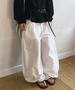 Bunny Pocket Shirring Balloon Wide Pants