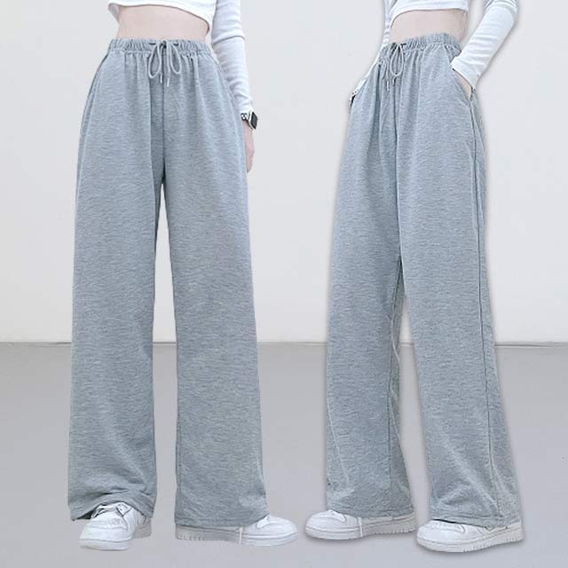 Basic straight wide banding long training pants 长裤