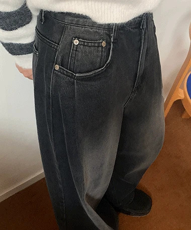 Roston Pintuck Balloon Wide Denim Pants 牛仔裤