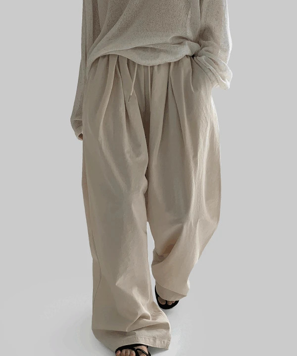Radio Cotton Pintuck Wide Pants 长裤