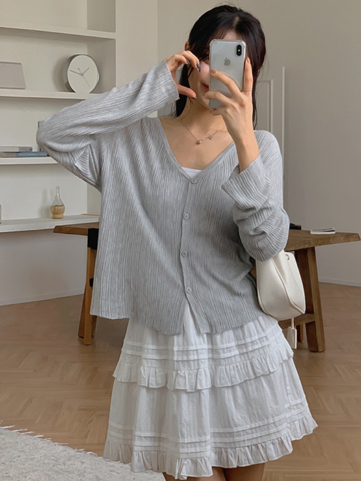 Mayporin See-through V-Neck Pendant Knitwear Cardigan 針織外套