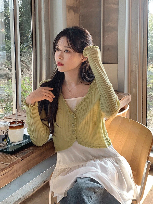 Claire Frill Ribbed Cardigan 开襟衫