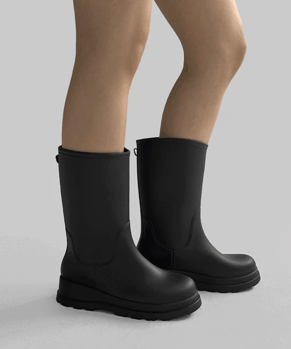 Shape Basic Platform Mid Rain Boots 靴子