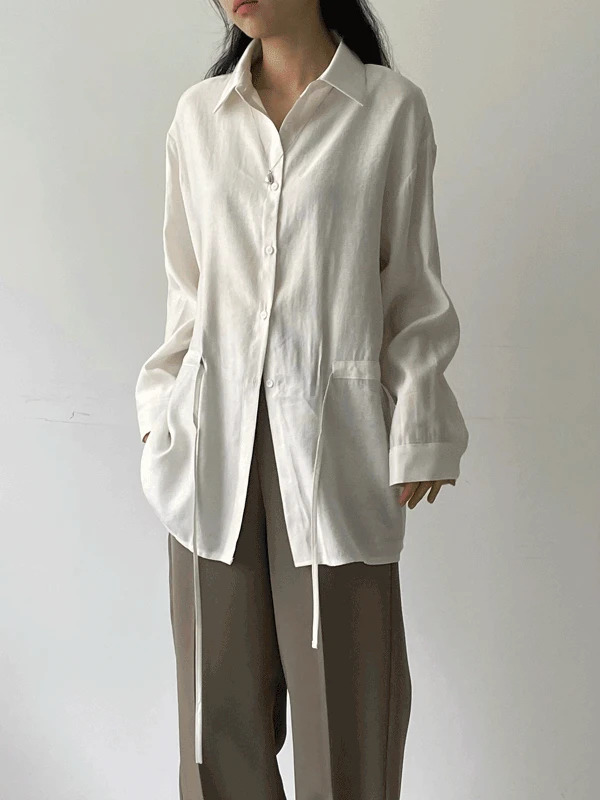 Peach String Loose-fit Shirt 衬衫