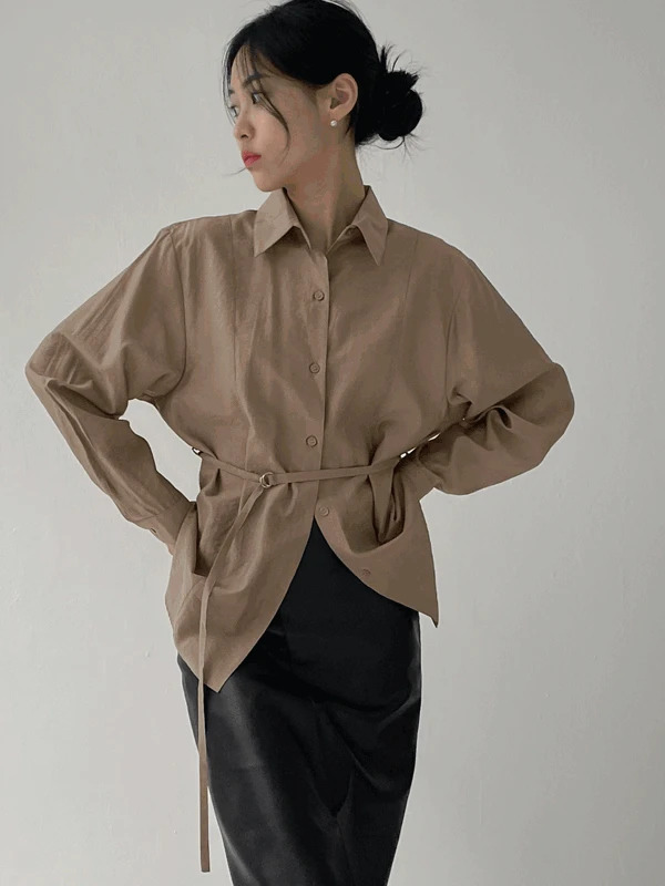 Belted Loose-fit blouse 衬衫