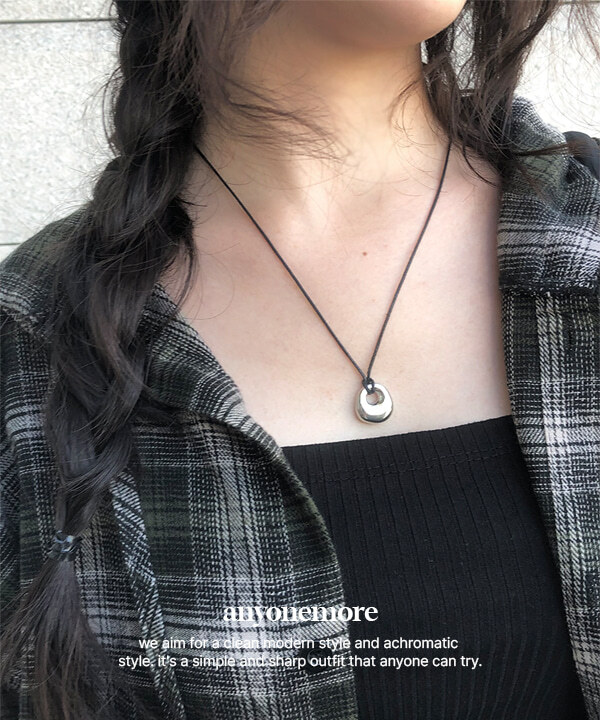Hate Leather Silver Pendant Necklace 项链