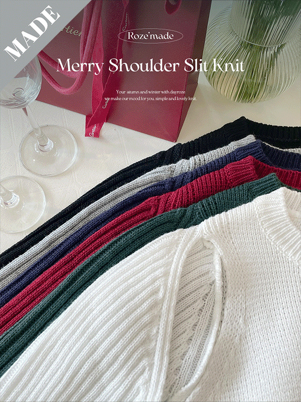 Merry Shoulder Slit Knitwear 针织衫
