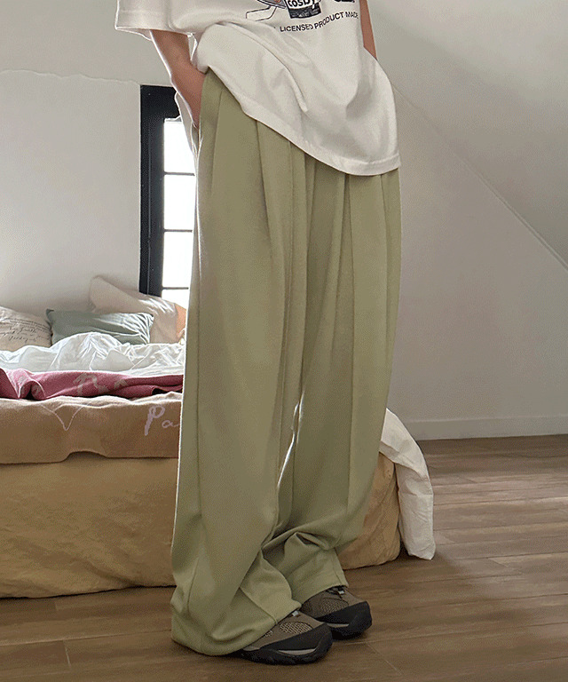 Revers Three Pintuck Wide Jogger Pants 长裤