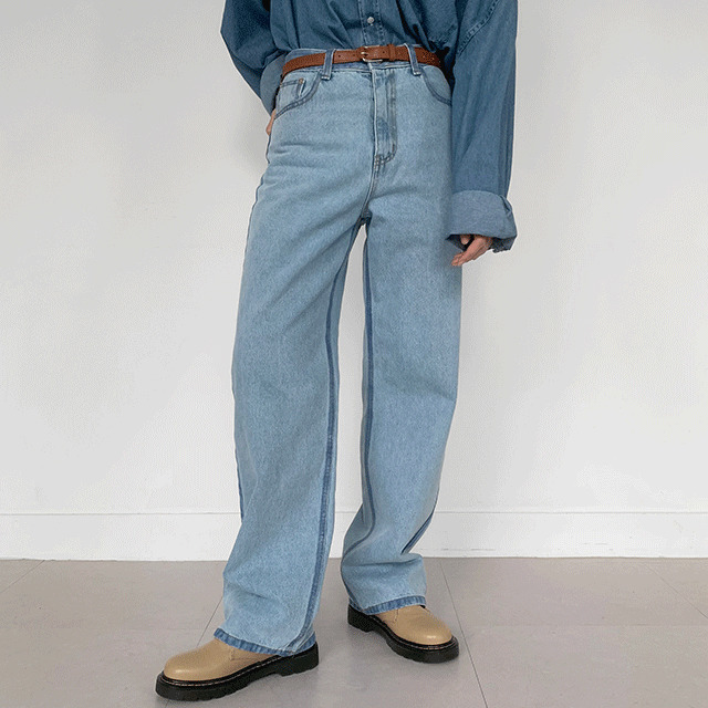 Paint Line Wide Denim Pants 牛仔裤