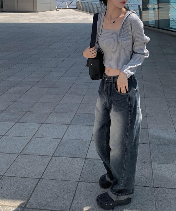 Lara Cheong Denim Faded Wide Pants 牛仔裤