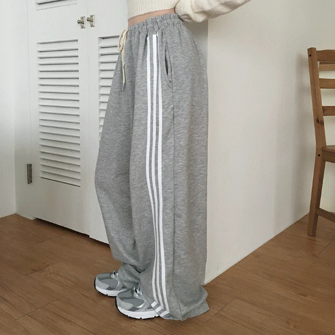 robertson snap track wide long pants -6 color 长裤