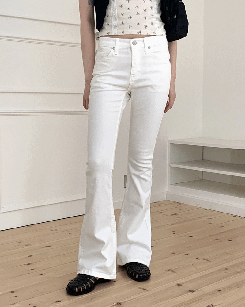 Kanley Low Rise Cotton Flared Spandex 长裤