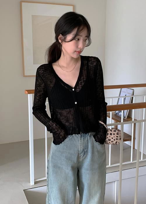 If two button Ribbed cardigan (Ships Today)