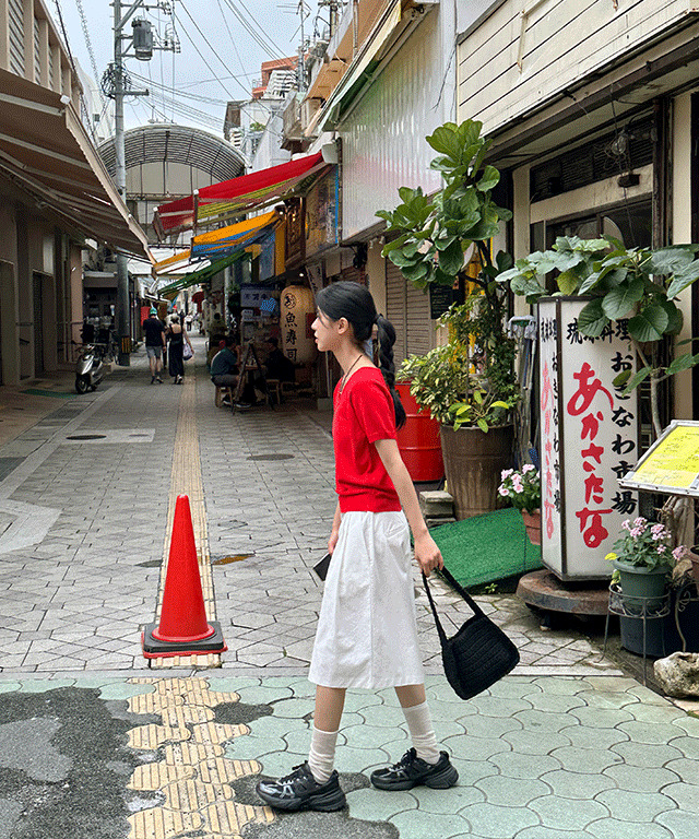 Ours Cotton Pintuck Visor Bermuda Pants 短裤