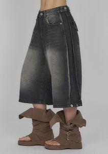 Snap Flap-Pocket Bermuda Denim DE016