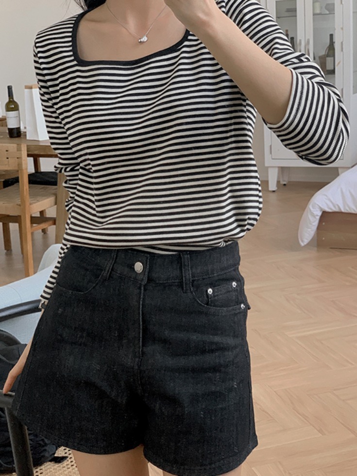Lupine Stripe Square Neck T-Shirt 長袖上衣