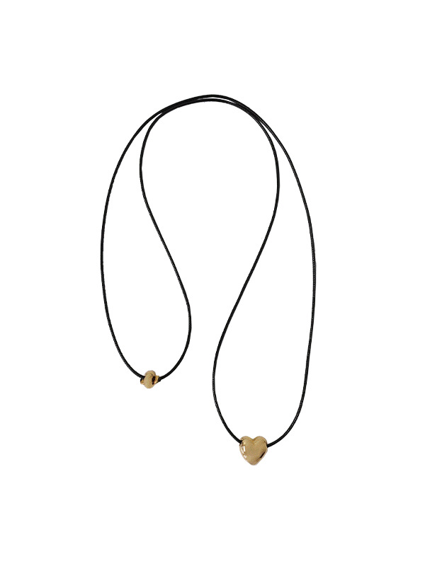 Zed Gold Heart Strap Point Necklace 项链