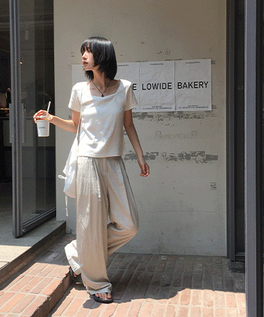 Zodiac Summer Pintuck Straight Slacks 长裤