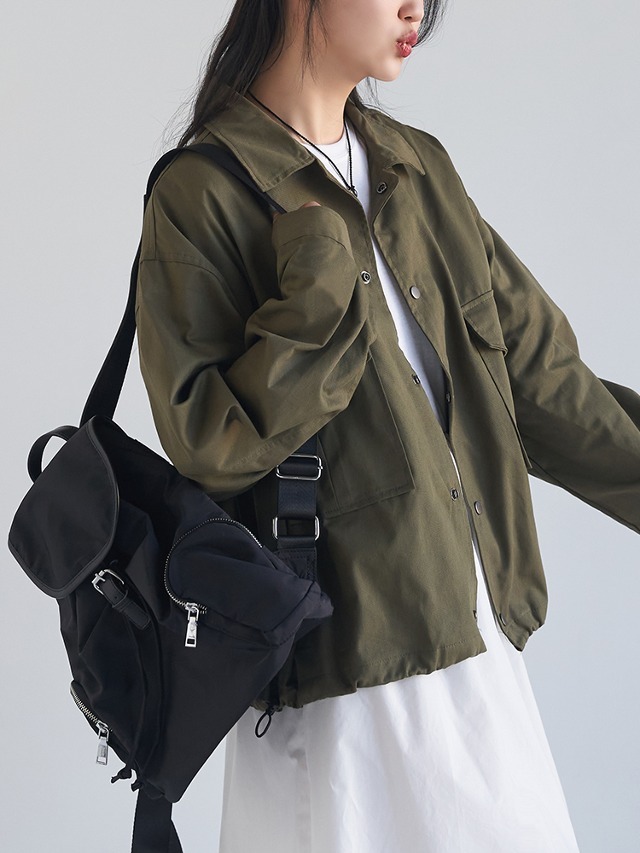 Big size 55-99 Dolly pocket unisex overfit field cotton collar jacket 夹克