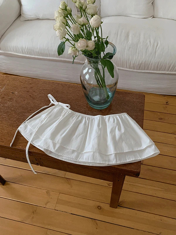 Aki Summer Cotton Cancan Layered Wrap Skirt 裙子