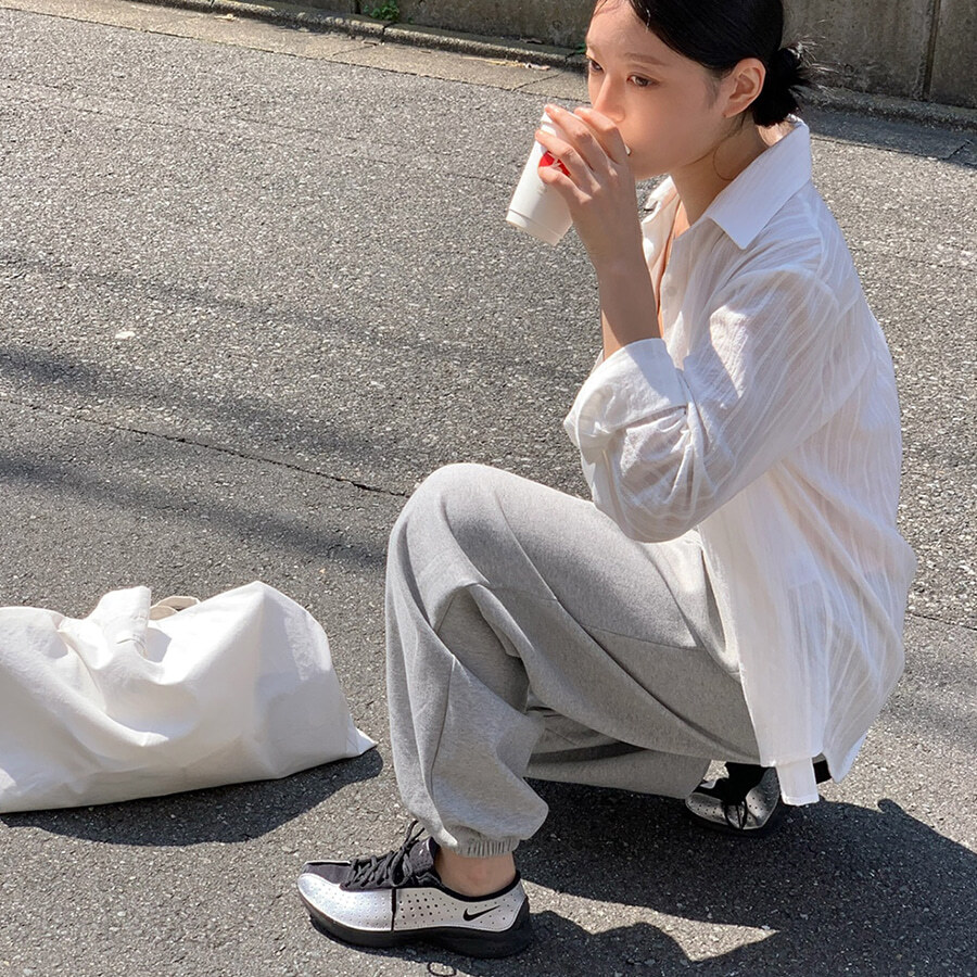 打褶縮口長褲