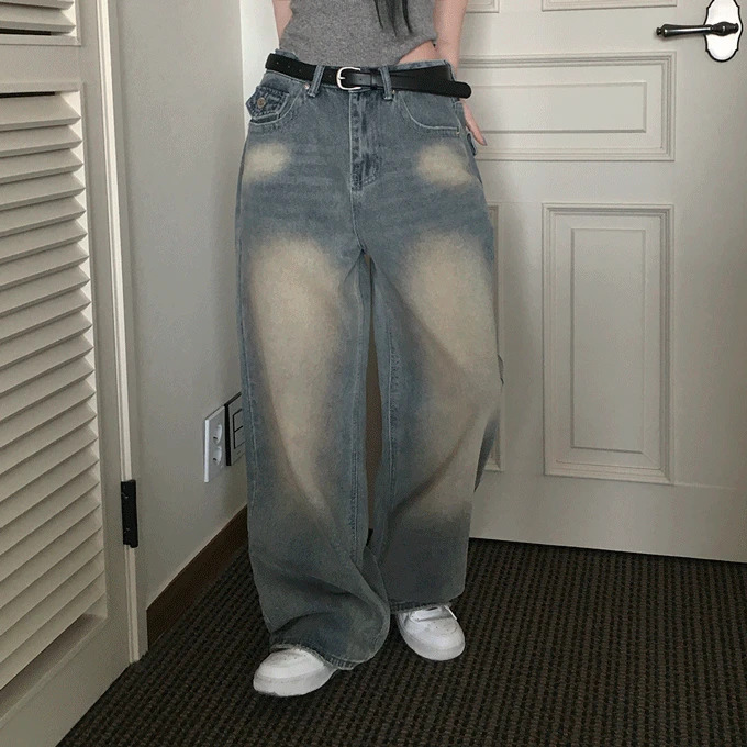 Sur Pocket Wide Long Pants -2 Colors 牛仔裤