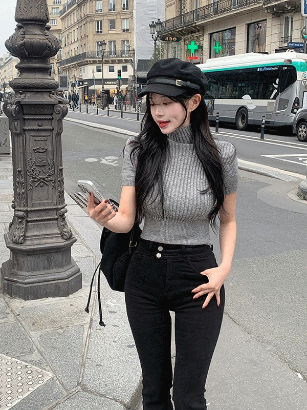 Ivy Turtleneck Short Sleeve Knitwear 针织衫