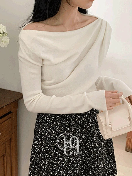 Meroa Drape Shirring Knitwear 针织衫