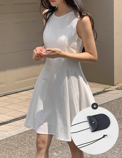細肩帶緞面洋裝
