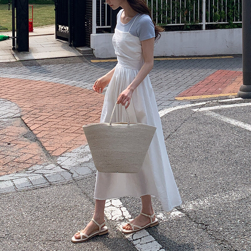 No-pen back banding sleeveless long one Dress