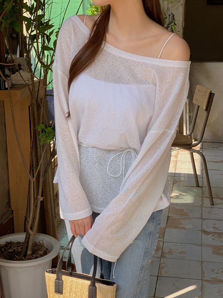 Shanitov See-through Loose-fit strap knitwear  针织衫