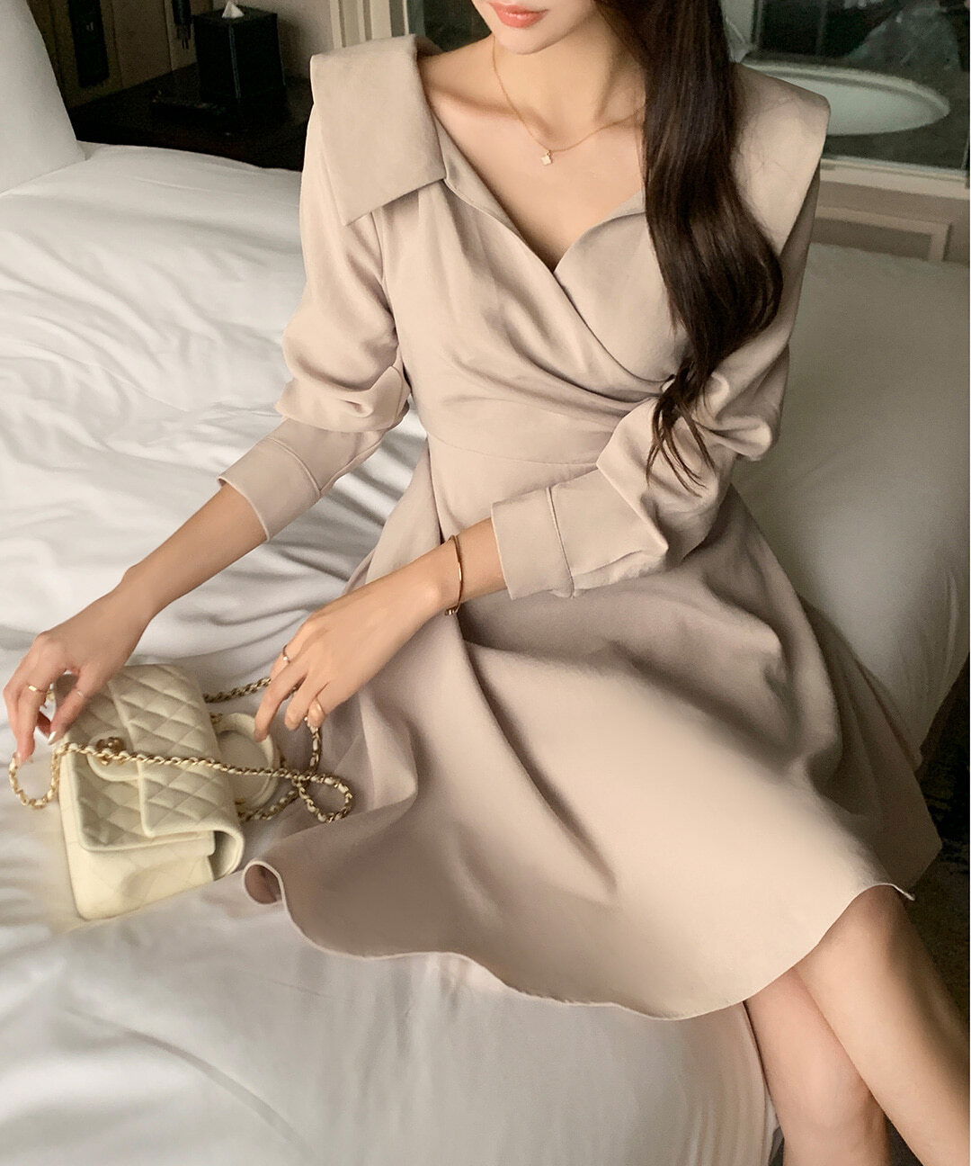 Globe Kara Wrap Shirring Flare Mini Dress