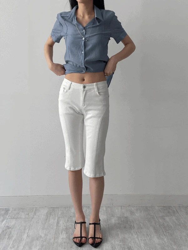 Spandex Split 5-part biker shorts