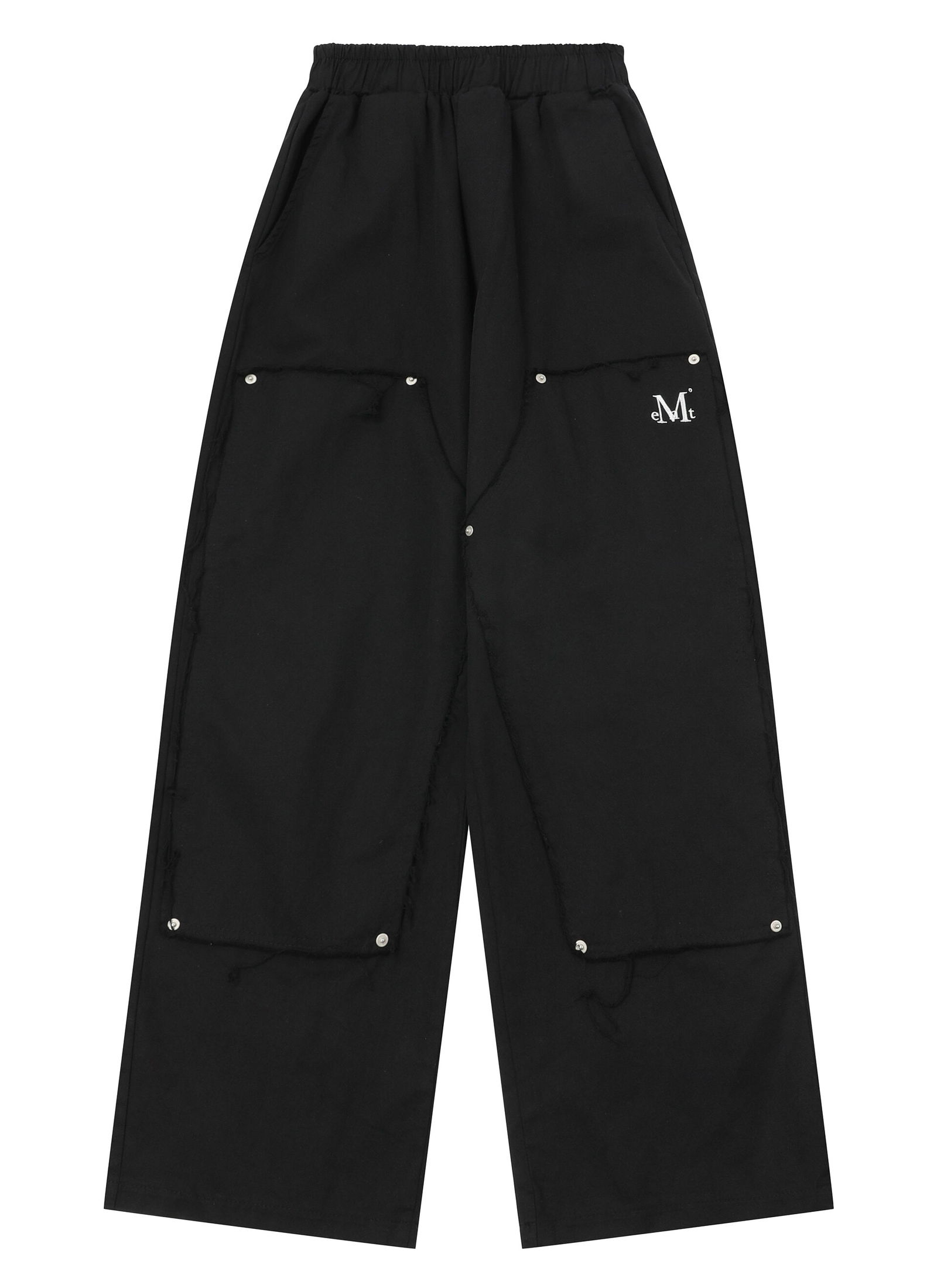 DOUBLEKNEE DAMAGE PAINTER WASHING PANTS Double Knee Damage Detail Painter Faded Banding Pants (2 Colors)