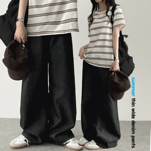 Rita Nonfade Raw Wide Pants Hooded Fabric Cool Material
