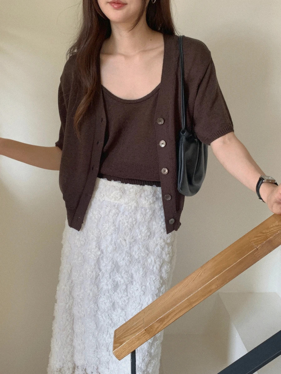 Tweed Linen Cardigan