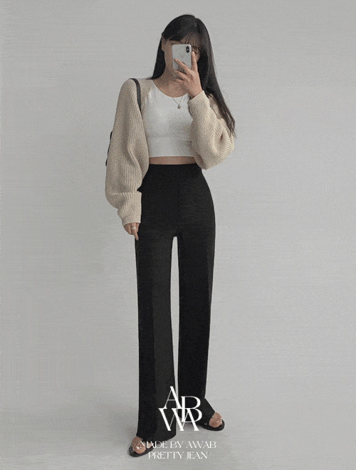 Premium wide long banding slacks -2color 长裤