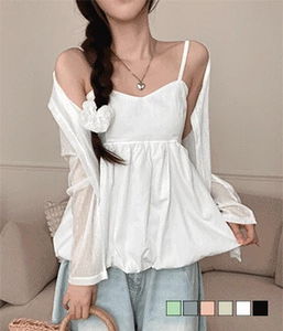 Ain Balloon Bustier Sleeveless Blouse