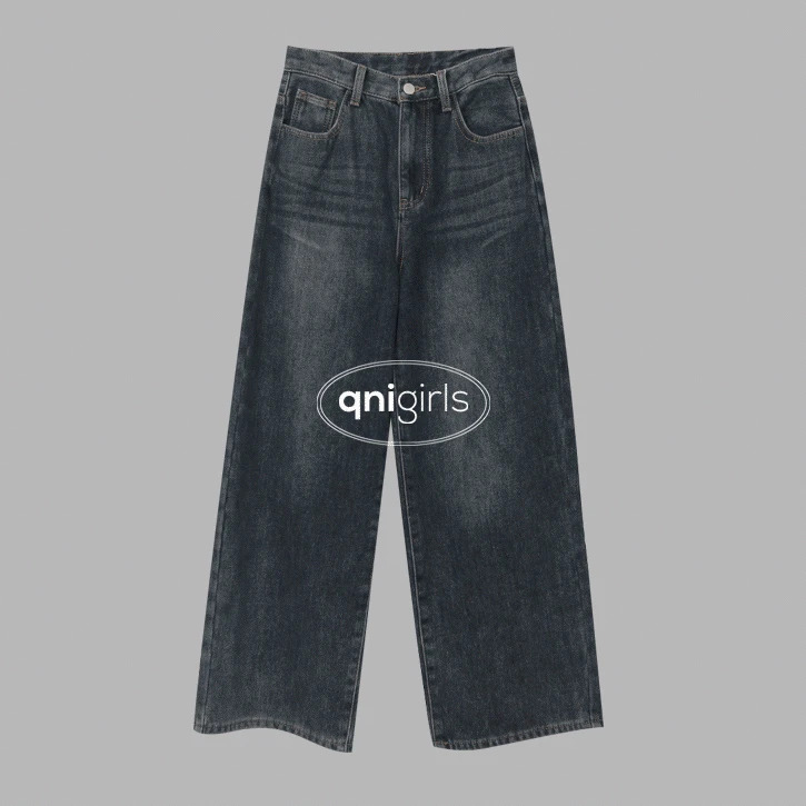 Daily Faded 5 Banding Fleece Wide Denim Pants 牛仔裤