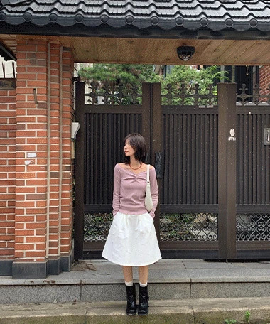 Rosalyn Pintuck Flare Midi Skirt 裙子