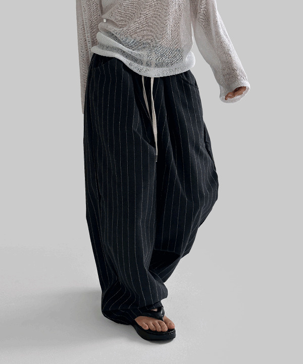 Light to Stripe Wide Linen Pants 长裤