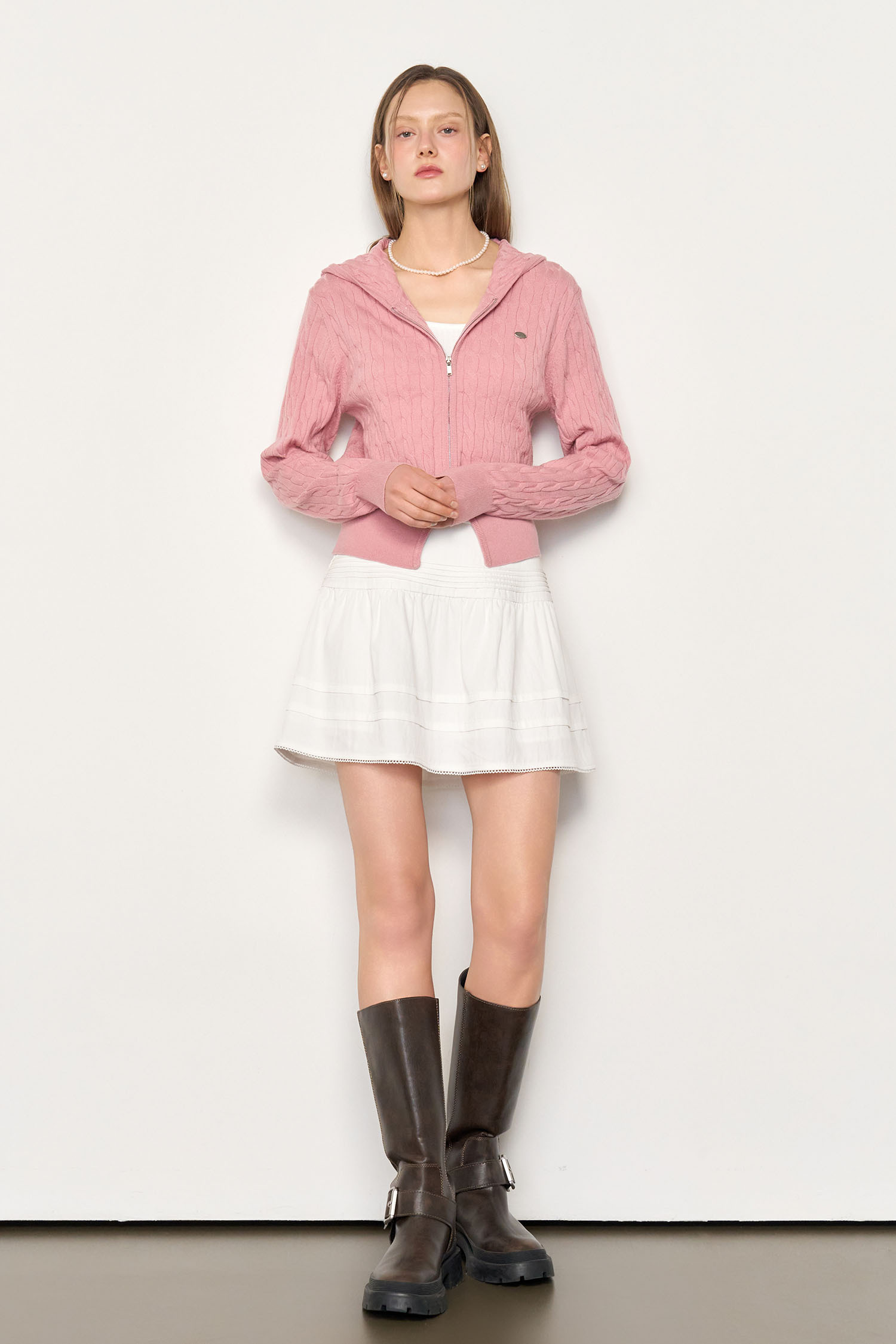 WOMAN Signature Cable Hood Zip-Up 拉鍊外套