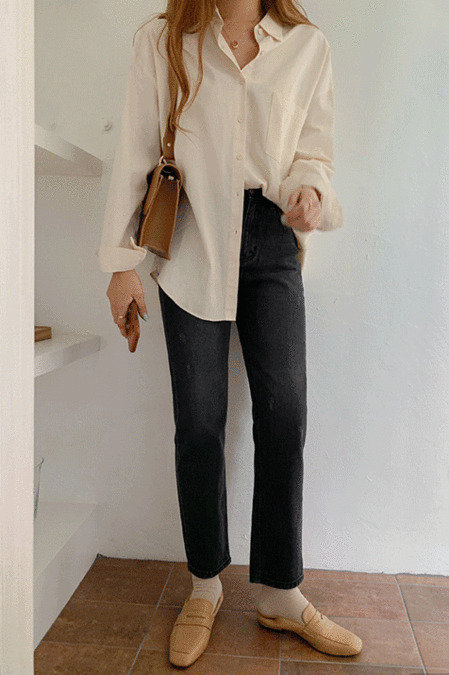 Roa Black Denim straight pants